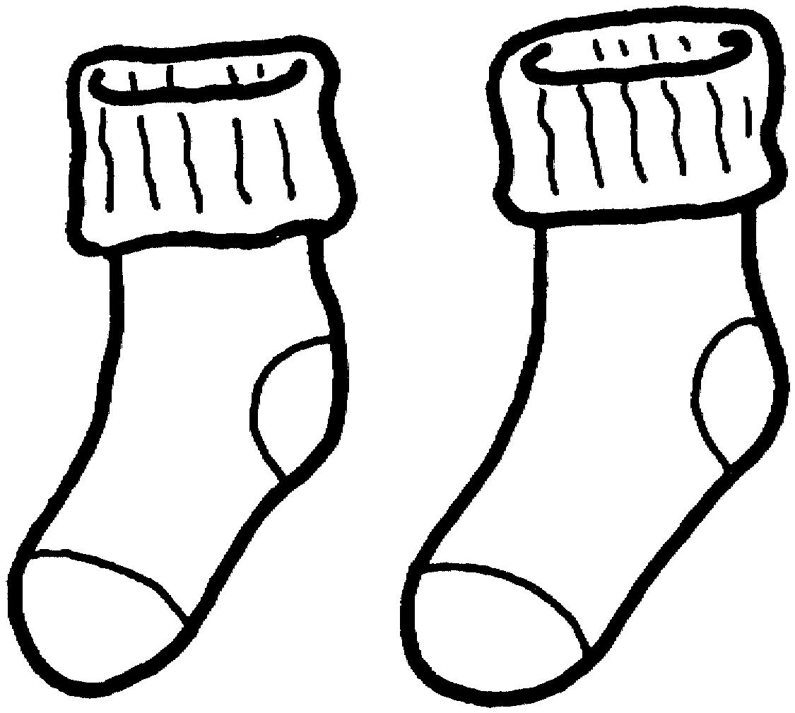 Раскраска носки для малышей